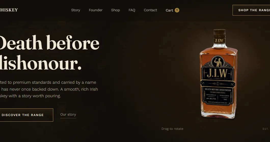 The Joyce’s Irish Whiskey website
